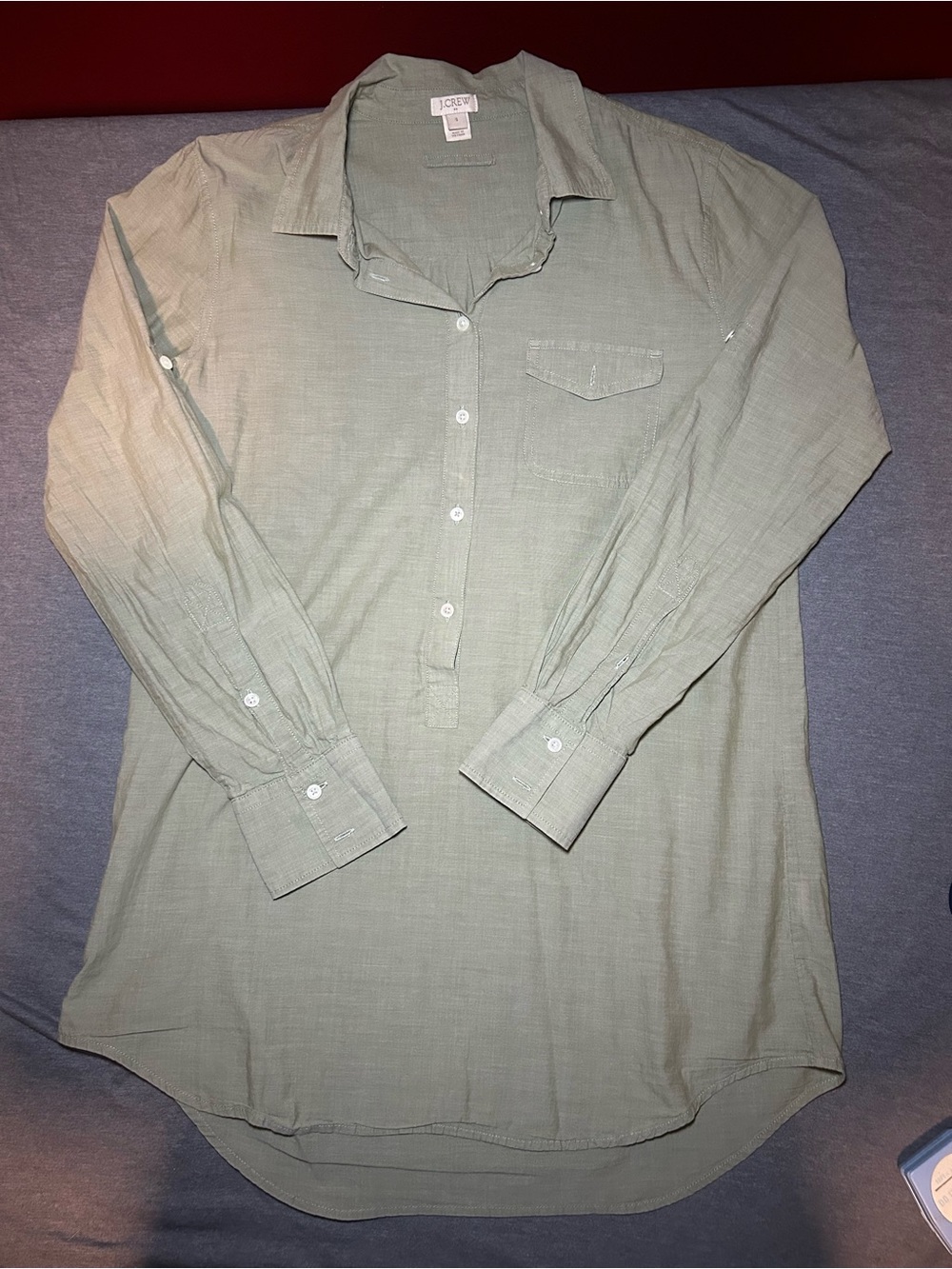 J. Crew Sage Green Lightweight Button-Down Shirt